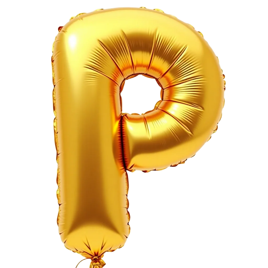 Golden Letter P Balloon